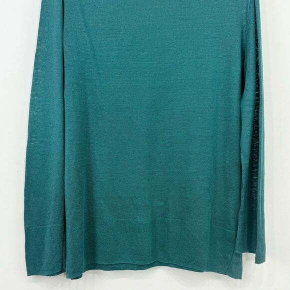 J. Crew Green 100% Linen Slouchy Crew Neck Tunic Sweater - Picture 10 of 16